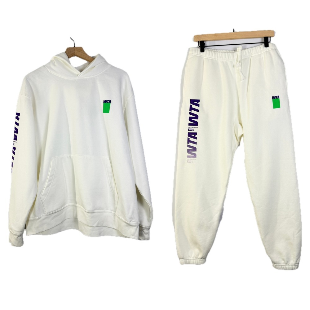 WTA Womens Tennis Association Tracksuit Hoodie Joggers Set Cream Large‎ MD2090